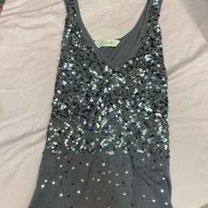 Gray Sequin Tank - size L